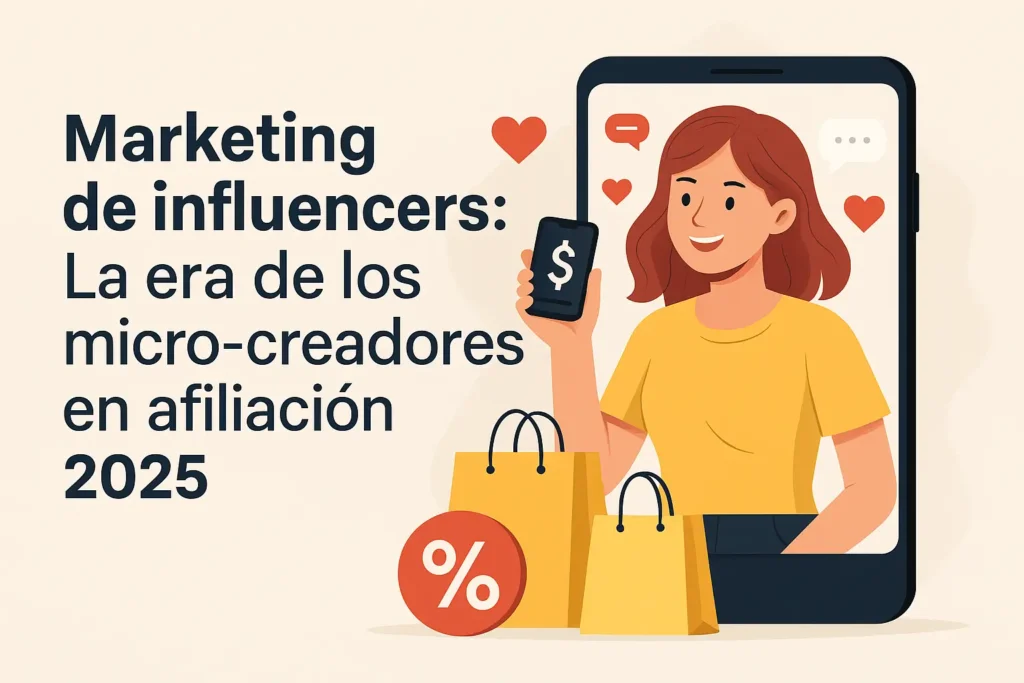 Micro-influencers en 2025 creando contenido de marketing de afiliación, estrategia digital con creadores pequeños, alta conversión y crecimiento en redes sociales